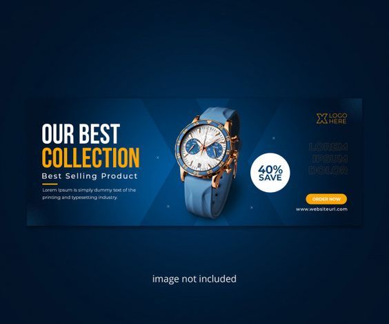 wristwatch, analog watch, sports watch, chronograph watch, luxury watch, discount offer, bestseller push, minimalist, modern typography, bold, energetic, blue, gold